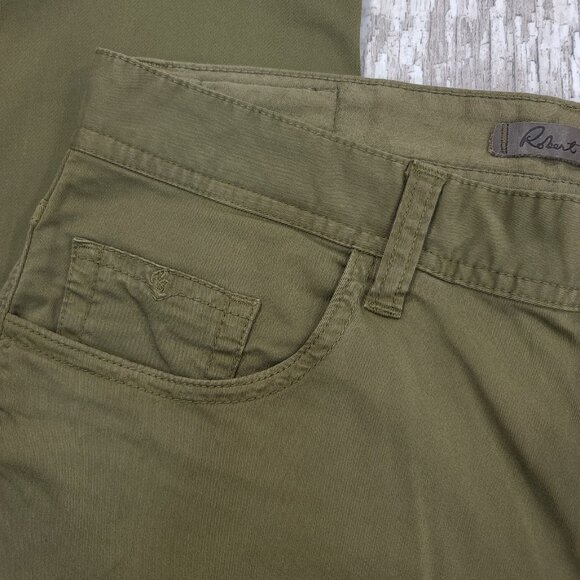 Robert Graham Pants Mens 31 Green Cotton Tencil Flat Front Casual Chino - Picture 5 of 9